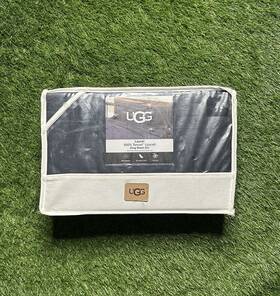 Ugg Australia 0888914180 King Sheet Set Ocean Solid Navy Blue Laurel 100% Tencel Lyocell Cooling Soft
