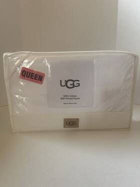 Fsgt-111164 Ugg Queen Sheet Set 100% Cotton 300 Thread Count White