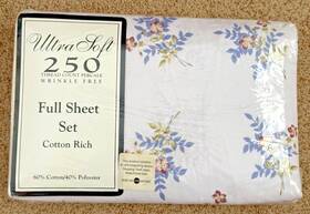 Ultra Soft 011342861914 Full Sheet Set Cotton Poly Wrinkle Free 250 Thread Count Double