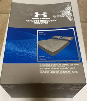 Under Armour 191632225975 Athletic Recovery Bedding King Sheet Set White Tom Brady