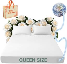 Unihyk 705353982705 Grounding Sheets Queen 20% Silver Fiber 80% Organic Cotton Ca