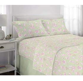 9b350t Universal City Studios Wicked For Good X Katie Kime Green And Pink Queen Size Bed Sheet 4 Pc Set New