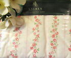 Unknown Floral Ralph Lauren Striped Pink Roses Queen Flat Sheet Super Rare New 028828183699