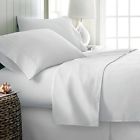Uplinen-2018 Uplinen Luxury Sheet Set White Solid Pocket Drop Up To