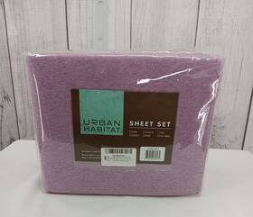 Urban Habitat 675716960575 Comfort Cool Jersey Knit Sheet Set Full Heathered Purple Cotton