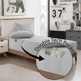 Wk702837 Urban Shop Double Sided Tech Pocket Fitted Sheet With Pillowcase Twin/xl Grey Wk702837 Urban Shop Double Sided Tech Pocket Fitted Sheet With Pillowcase Twin/xl Grey