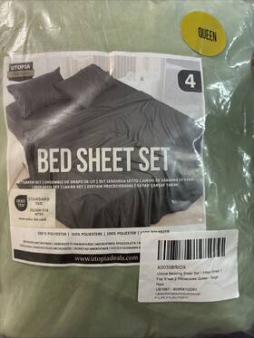 B09rx1gd9v Utopia Bed Sheet Set Sage Queen 1 Fitted Flat 2 Pillowcases