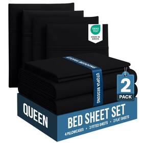 Utopia Bedding 197703073735 Queen Bed Sheets Set - Pack Of 2 Sheet Sets Perfect For Spa