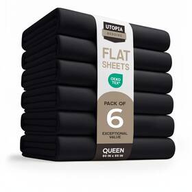 Utopia Bedding 840143501398 Flat Sheets Pack Of 6 Soft Brushed Microfiber Fabric Shrink