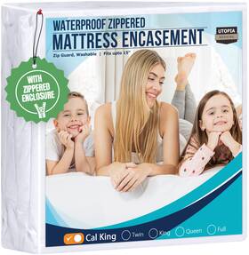 Ub0035 Utopia Bedding Mattress Protector Zippered California King White Ub0035 Utopia Bedding Mattress Protector Zippered California King White