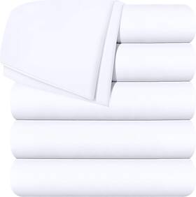 Ub0981 Utopia Bedding 6 Pack Twin Flat Sheets 66x96 Soft Brushed Microfiber Shrink Fade Resistant Whit