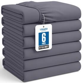 Ub1174 Utopia Bedding Queen Fitted Sheets - Bulk Pack Of 6 Grey