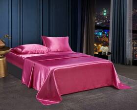 Vb 842131106134 King Size Deep Satin Sheet Set And Fitted Pillow Cases Pink Micro Fiber Nip