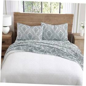 D95-sts-twin-az Vcny Home Twin Sheet Set 3-piece Cotton Flannel Bedding With Matching Pillowcase