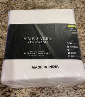 Vera Wang 400863155600 New Simply 600 Tc Pima Cotton Sheet Set 4pc White King