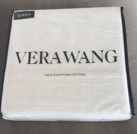 Vera Wang 883893843066 100% Cotton Sateen Sheet Set White New Vera Wang 883893843066 100% Cotton Sateen Sheet Set White New