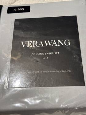 Vera Wang 883893999084 - King Cooling Sheet Set Blue Luxury 100% Cotton Bedding Soft Vera Wang 883893999084 - King Cooling Sheet Set Blue Luxury 100% Cotton Bedding Soft