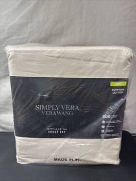 Vera Wang 887719076621 Simply King Egyptian Cotton 800 Thread Count Sheet Set Whisper White