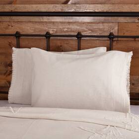 Vhc Brands 840528183003 Burlap Antique White Standard Pillow Case Fringed Ruffle Set Vhc Brands 840528183003 Burlap Antique White Standard Pillow Case Fringed Ruffle Set