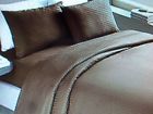 Victoria Classics New Queen Size Sheet Set Brown Dobby Stripe 735732108594