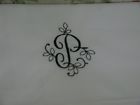 Victorian Trading Co Black Initial White Cotton Embroidered Pillowcase Pillowcse