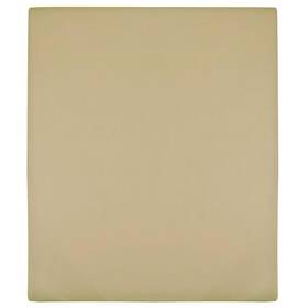 Vidaxl 720286658437 Jersey Cotton Fitted Sheet Taupe 39.4 X 78.7 Inches Soft Breathable Bed Cover