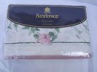 Ville Lyon Sanderson De Full Flat Sheet Pink Floral Vines Utica English New 028828301369
