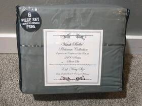 Virah Bella 799928168427 6 Pc Sheet Set-2400 Platinum Collection Cal King-gray -nwt