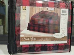 Virah Bella 842131130986 Buffalo Plaid Red 4 Pc King Sheets And Pillow Cases Set Bear Country Microfiber