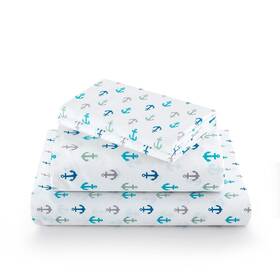 Yuhuai220511-cma Vonty Full Sheet Set Boat Anchor Brushed Microfiber Bed For Boys And Girls Ult