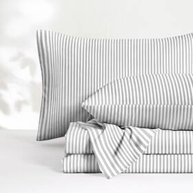 D0009-cd4-f Wake In Cloud J - Striped Bed Sheets 4-piece Sheet Set Full Gray White D0009-cd4-f Wake In Cloud J - Striped Bed Sheets 4-piece Sheet Set Full Gray White