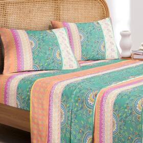 D0252-cd4-t Wake In Cloud J - Boho Bed Sheets 4-piece Sheet Set Twin Orange Green D0252-cd4-t Wake In Cloud J - Boho Bed Sheets 4-piece Sheet Set Twin Orange Green