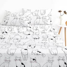 D0429-cd4-q Wake In Cloud M Cats Bed Sheets 100% Cotton 4-piece Sheet Set Cute Cat Kitty Kitten Anim D0429-cd4-q Wake In Cloud M Cats Bed Sheets 100% Cotton 4-piece Sheet Set Cute Cat Kitty Kitten Anim