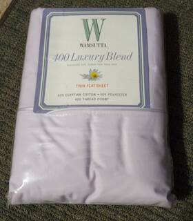 Wamsutta 030473039306 New Twin Flat Sheet Purple Egyptian Cotton Blend Lilac Luxury 400 Wamsutta 030473039306 New Twin Flat Sheet Purple Egyptian Cotton Blend Lilac Luxury 400