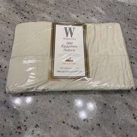 Wamsutta 030473075939 Vintage King Flat Sheet Beige Tan Egyptian Sateen Nip 300 Thread Count Wamsutta 030473075939 Vintage King Flat Sheet Beige Tan Egyptian Sateen Nip 300 Thread Count