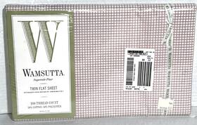 Wamsutta 034086057542 New Vtg Supercale Plus Twin Flat Sheet Pink Gingham 200 Thread Count