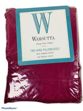 Wamsutta 034086085675 Easy-care 220 Tc 100% Cotton Two King Pillowcases Burgundy Wamsutta 034086085675 Easy-care 220 Tc 100% Cotton Two King Pillowcases Burgundy