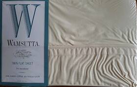 Wamsutta 034086184354 Twin Flat Sheet Combed Cotton 200 Thread Count Light Yellow New Sealed