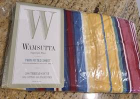 Wamsutta 034086196289 New Supercale Plus Stripe Twin Fitted Sheet Americana Bayport Vintage