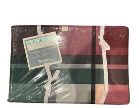 Wamsutta 034086225224 Vintage Supercale Plus Full Flat Sheet 1992 Tyler Plaid Hunter New