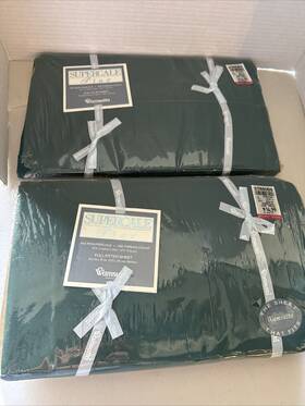 Wamsutta 034086337255 Full Flat/fitted Sheet Supercale Plus 200 Thread Count Hunter Green Vtg