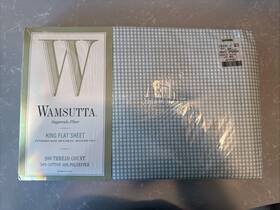 Wamsutta 034086337330 Vtg Supercale Plus No Iron King Flat Sheet Green Gingham Nip