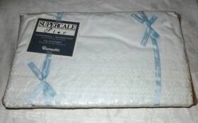Wamsutta 034086409136 Supercale Plus Full Flat Sheet - New In Package White Lace Edged