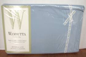 Wamsutta 034086420490 Supercale Plus Twin X-long Fitted Sheet 200 Thread Count 50% Blue New