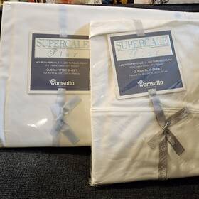 Wamsutta 034086596522 Vtg Supercale Plus 200 Thread Count Percale Full Flat&fit Sheet White