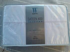 Wamsutta 076657727966 White 100% Pima Cotton Satten 400 Full Flat Sheet Authentic Weave