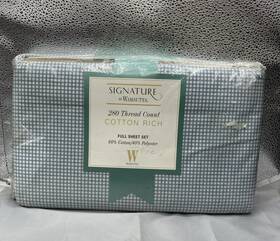 Wamsutta 076657792643 Nos Vintage 4pc Double Sheet Set Tiny Blue/ White Plaid Made In Usa Wamsutta 076657792643 Nos Vintage 4pc Double Sheet Set Tiny Blue/ White Plaid Made In Usa