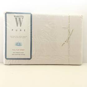 Wamsutta 089769385061 Pure 100% Egyptian Cotton 250 Tc Lily White Full Double Flat Sheet New