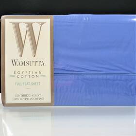 128416 Wamsutta Full Flat Sheet Egyptian Cotton 250 Thread Count Lapis Blue Sealed New 128416 Wamsutta Full Flat Sheet Egyptian Cotton 250 Thread Count Lapis Blue Sealed New