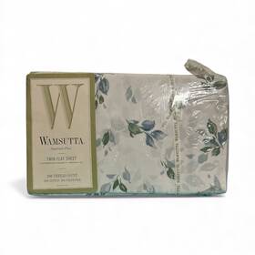 14685 Wamsutta Supercale Plus Twin Flat Sheet Hanna Green Floral 200 Tc Cotton Blend